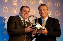 IToY chairman Andy Salter hands over the award to Aad Goudriaan, President DAF Trucks N.V.